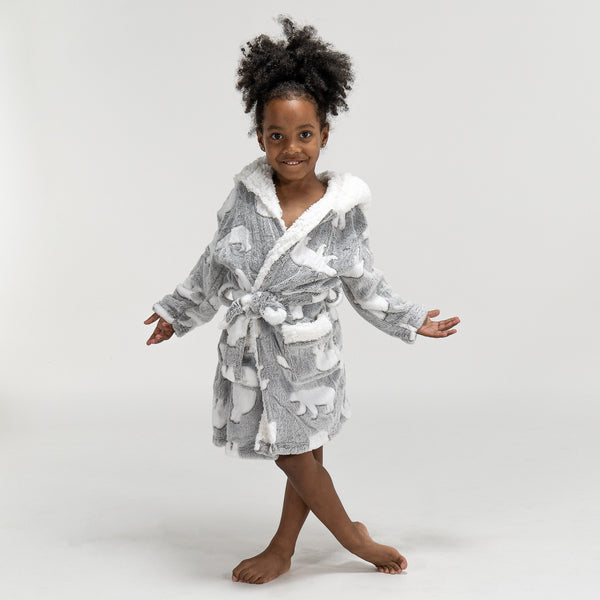 Kinderen Fleece-kamerjas - Ijsbeer Fabric Close-up Image