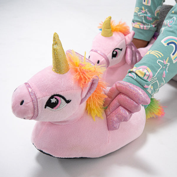 Kinderpantoffels - Eenhoorn Roze Fabric Close-up Image