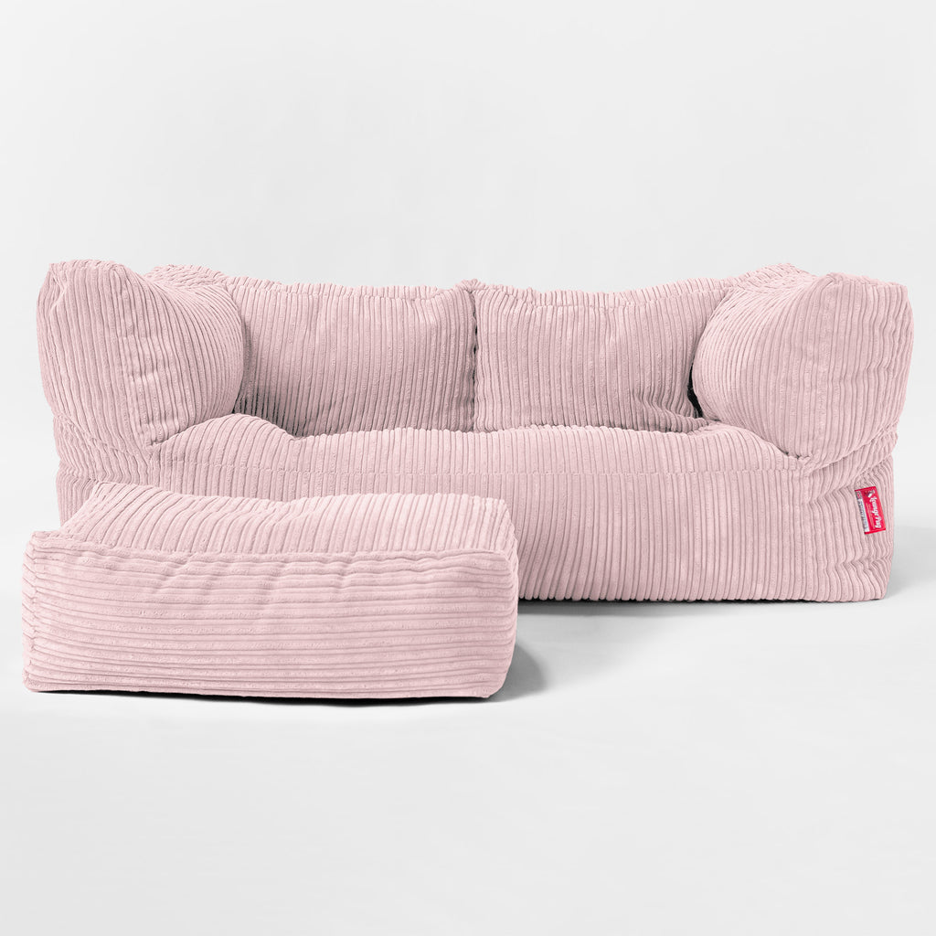 The Albert' 2-zitsbank Zitzak - Corduroy Blozen Roze 02
