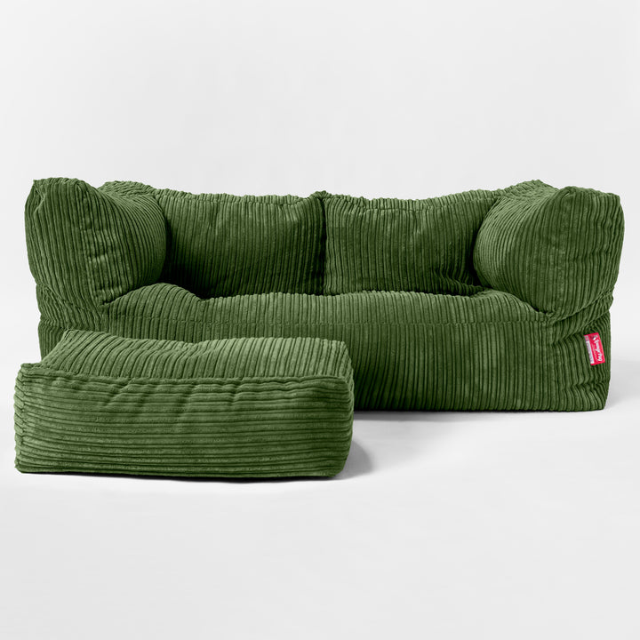 Albert 2-zitsbank Zitzak - Corduroy Bosgroen 02