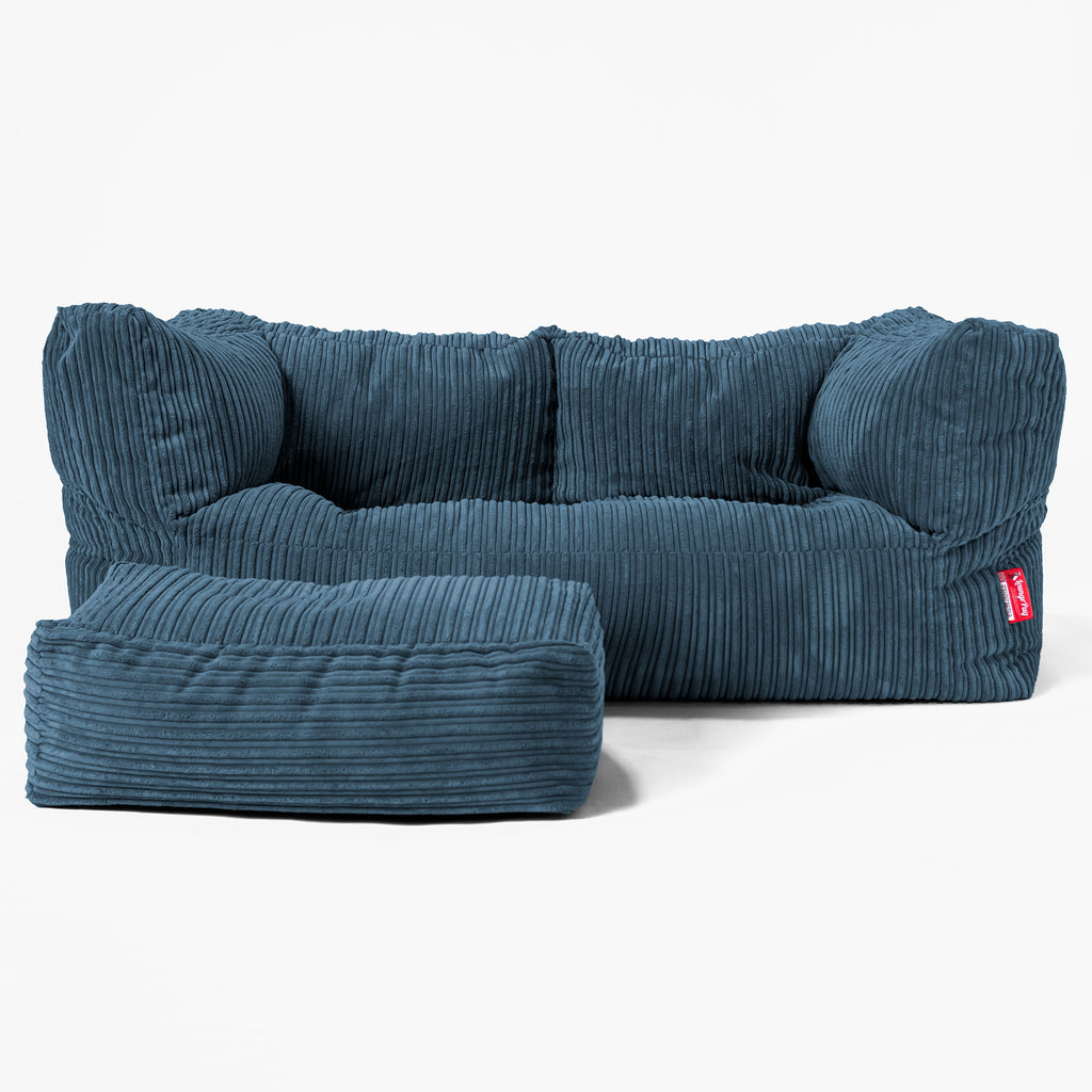 The Albert' 2-zitsbank Zitzak - Corduroy Marineblauw 02