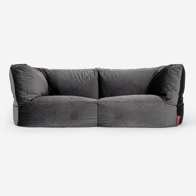 Albert 2-zitsbank Zitzak - Fluweel Graphite grijs 01
