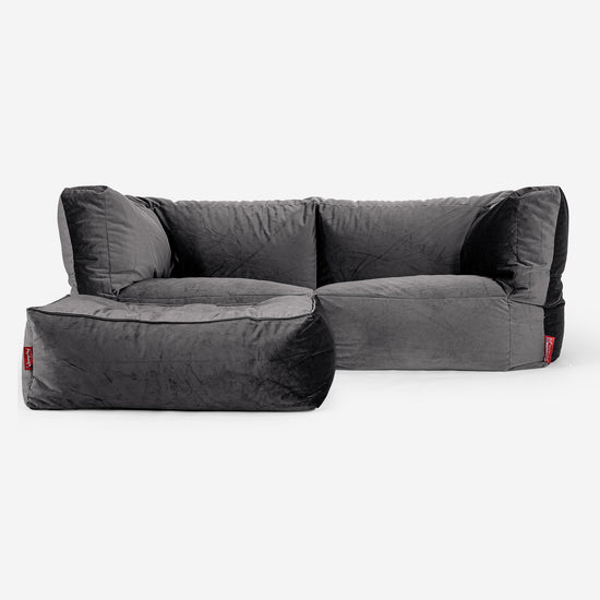 Albert 2-zitsbank Zitzak - Fluweel Graphite grijs 02
