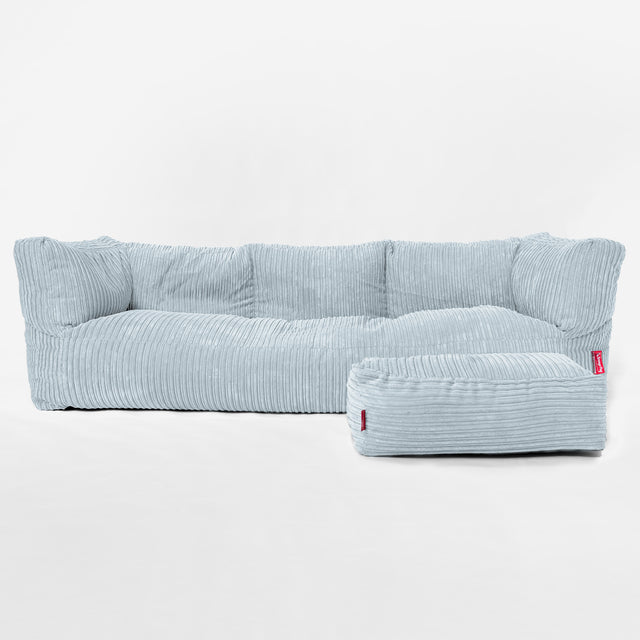 Albert' 3-zitsbank Zitzak - Corduroy Baby Blauw 02