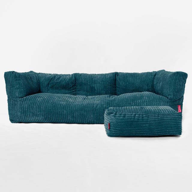 Albert' 3-zitsbank Zitzak - Corduroy Teal 02