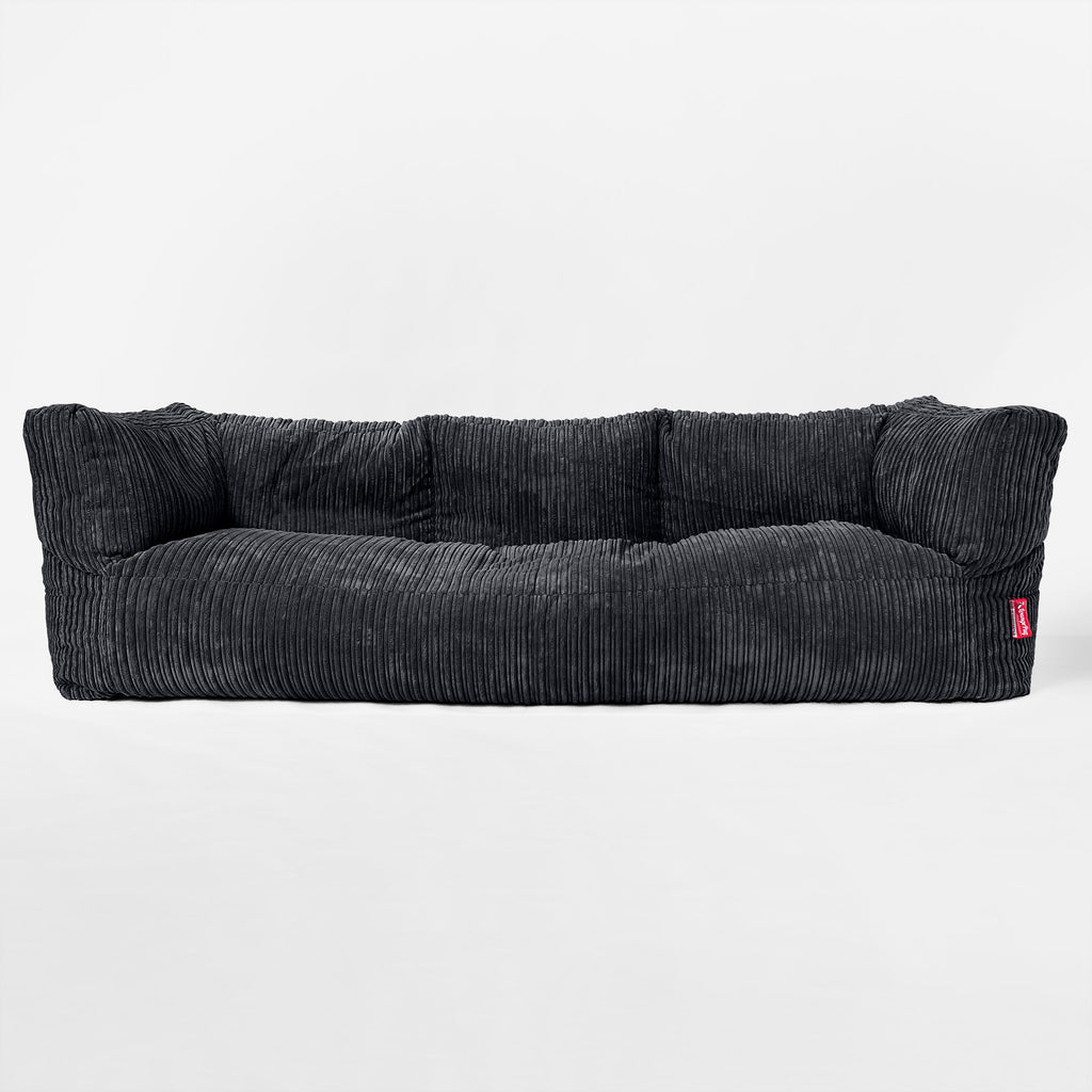 'The Albert' 3-zitsbank Zitzak - Corduroy Zwart 01