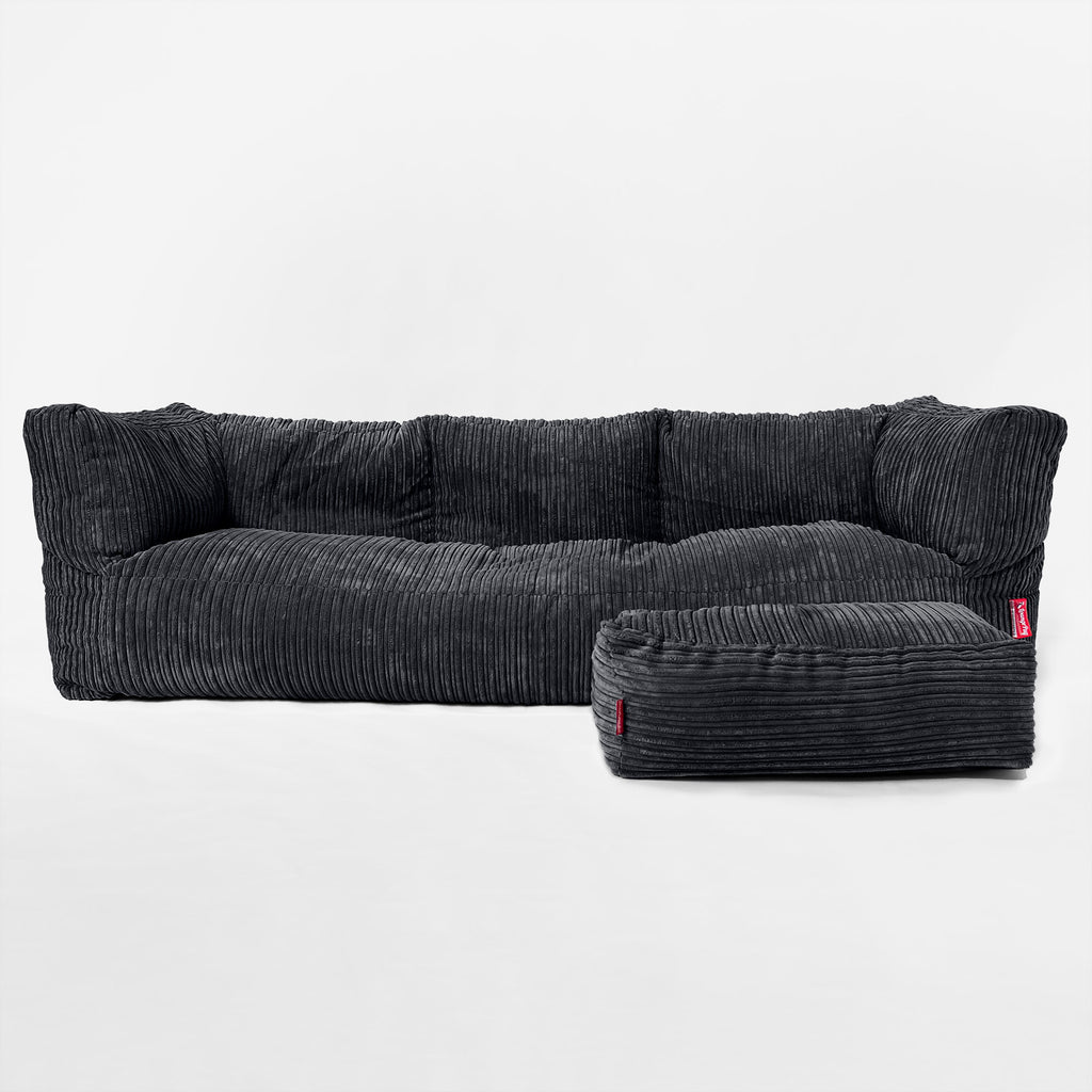 'The Albert' 3-zitsbank Zitzak - Corduroy Zwart 02