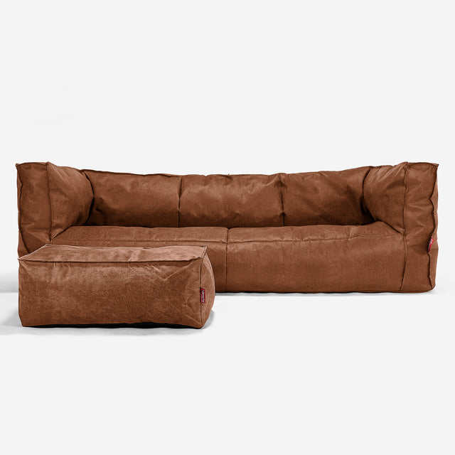 Albert 3-zitsbank Zitzak - Vintage Leer Karamel 02