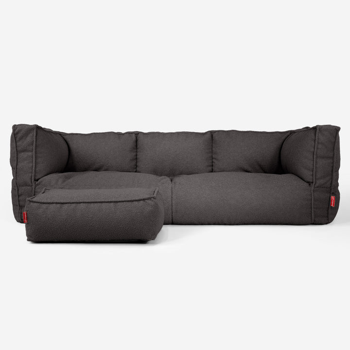 Albert 3-zitsbank Zitzak - Boucle Graphite Grijs_02