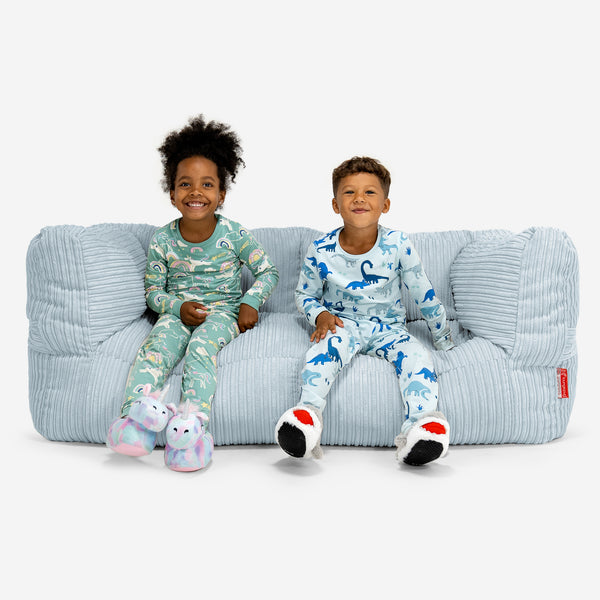 Albert Grote 2-zitsbank Zitzak voor Kinderen 2-14 jaar oud - Corduroy Baby Blauw 01