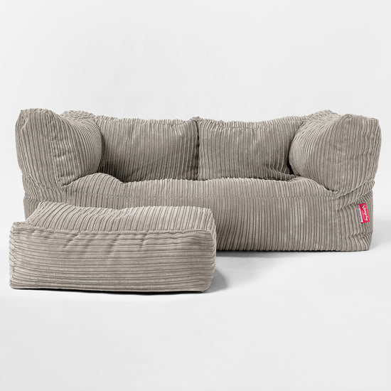 Albert Grote 3-zitsbank Zitzak voor Kinderen 3-14 jaar oud - Corduroy Mink 02