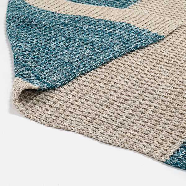 Bank Sierdeken - Gebreid Chester Blauw Fabric Close-up Image