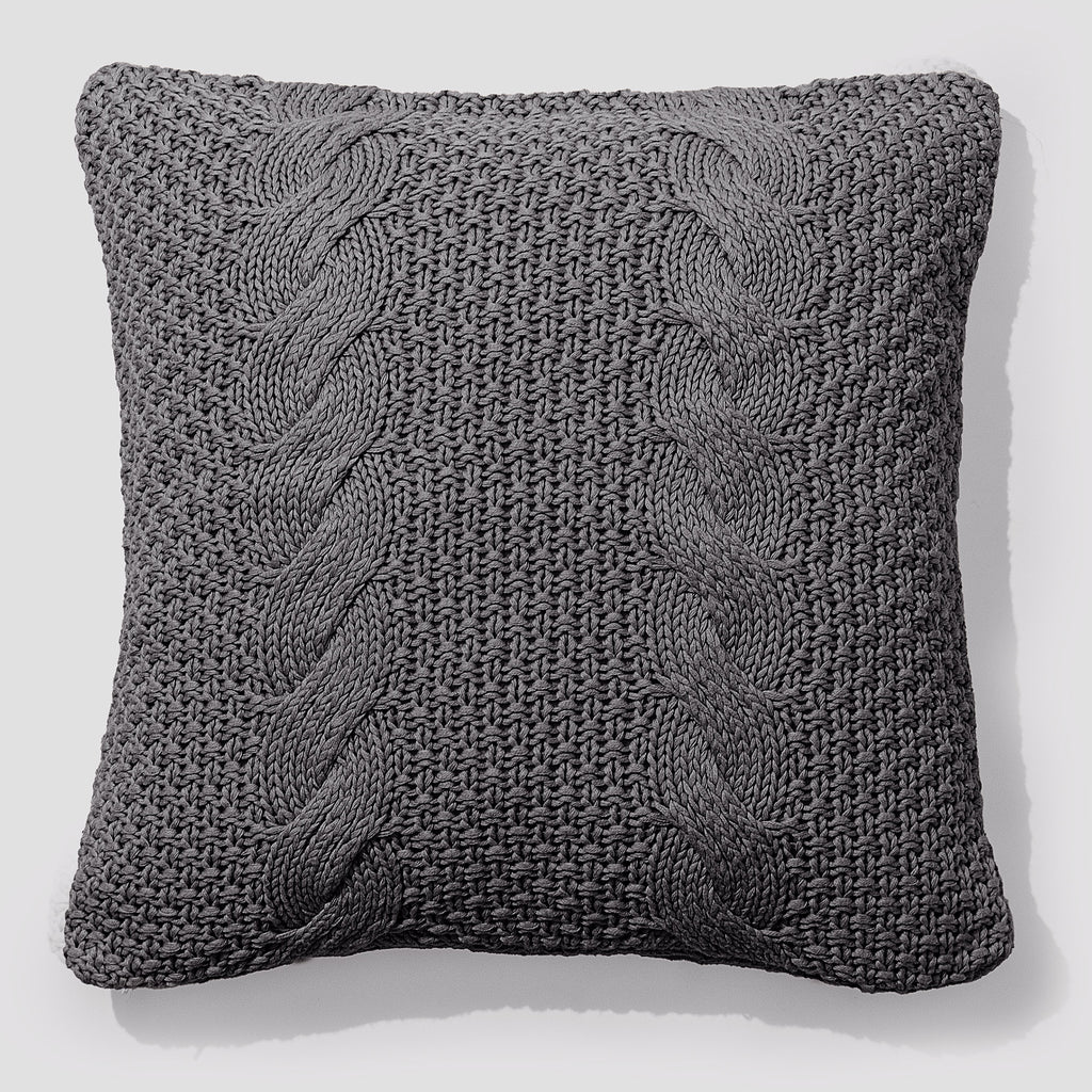 Kussen 47 x 47cm - 100% Katoenen Cable Grijs 01