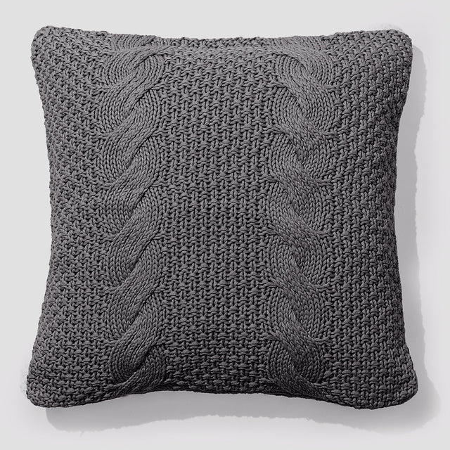Kussen 47 x 47cm - 100% Katoenen Cable Grijs 01