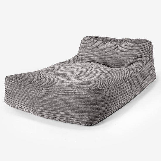 Chaise Longue Zitzak, Dubbele - Corduroy Graphite Grijs 01