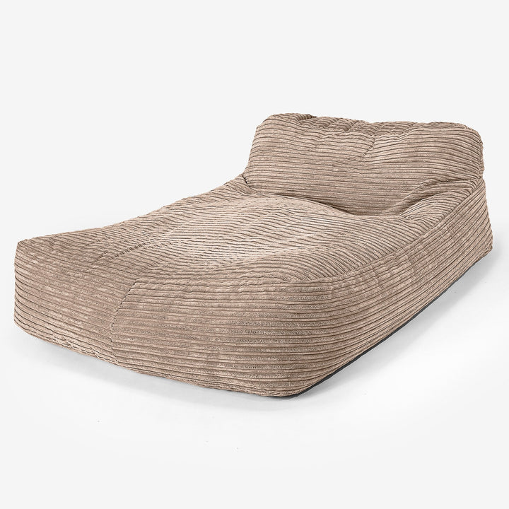 Chaise Longue Zitzak, Dubbele - Corduroy Zand 01