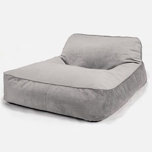 Chaise Longue Zitzak, Dubbele - Fluweel Zilver
