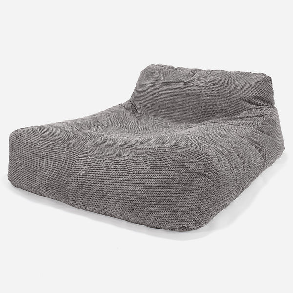 Chaise Longue Zitzak, Dubbele - Pompom Antraciet 01