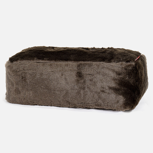 CloudSac 100 Voetenbank met Vezel-latex Vlokvulling - Namaakbont Bruin 01