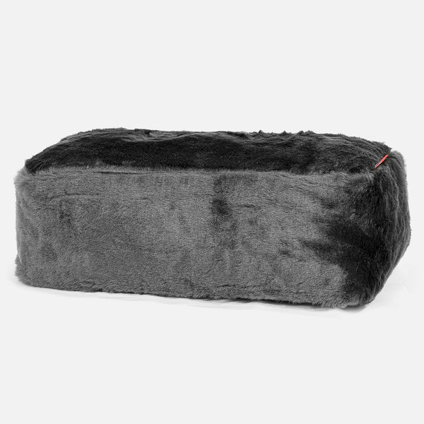 CloudSac 100 Voetenbank met Vezel-latex Vlokvulling - Namaakbont Zwart 01