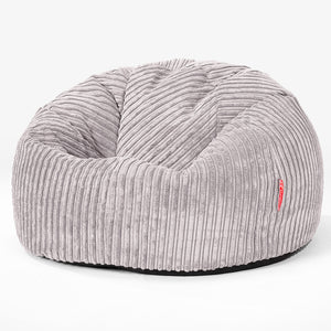 CloudSac 200 Kinderen Zitzak met Vezel-latex Vlokvulling 2-12 jaar oud - Corduroy Zilvergrijs