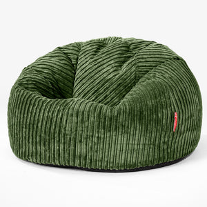 CloudSac 200 Kinderen Zitzak met Vezel-latex Vlokvulling 2-12 jaar oud - Corduroy Bosgroen