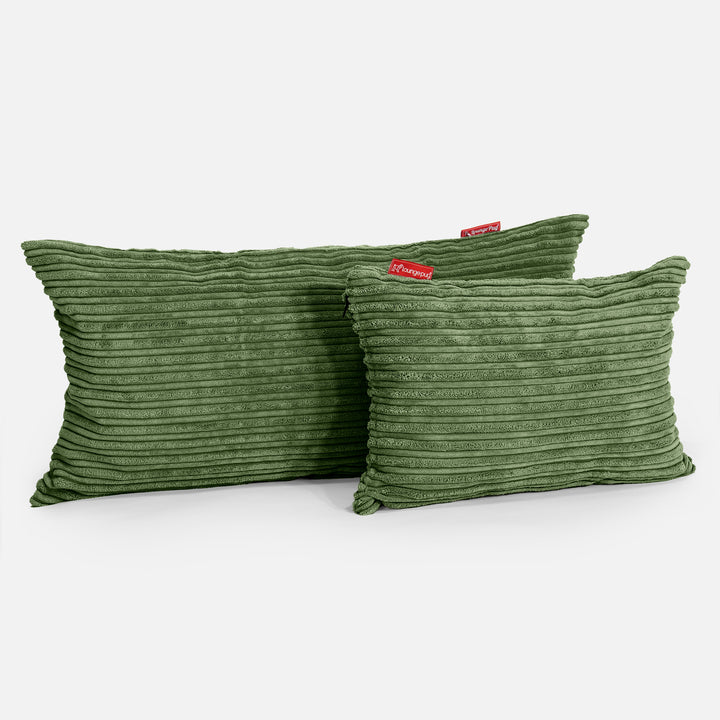 Gigantische Kussenhoes 40 x 80cm - Corduroy Bosgroen 03