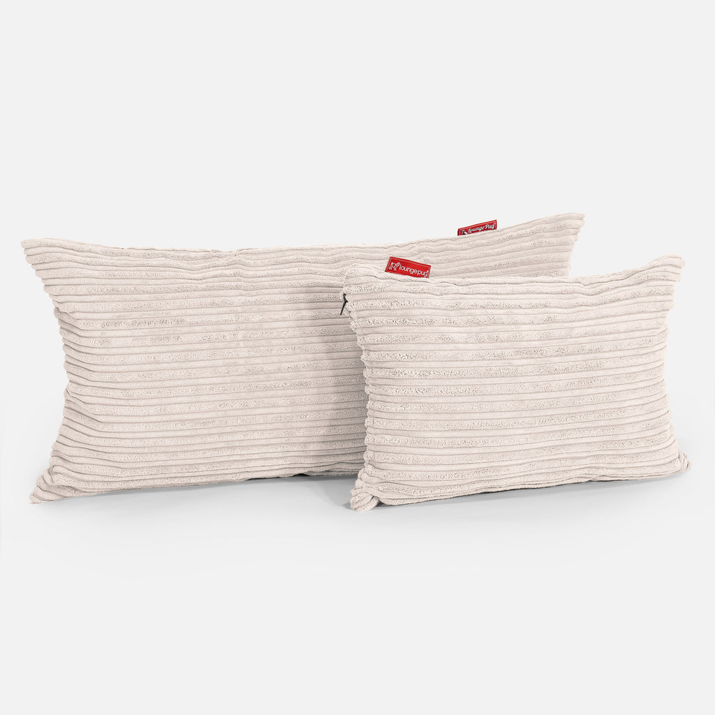 CloudSac 50 Gigantische Kussen met Vezel-latex Vlokvulling 40 x 80cm - Corduroy Ivoor 03