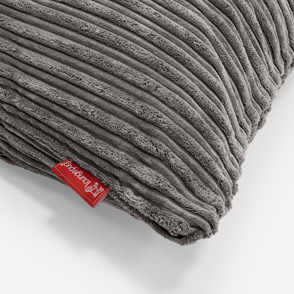 CloudSac 50 Gigantische Kussen met Vezel-latex Vlokvulling 40 x 80cm - Corduroy Graphite Grijs 02