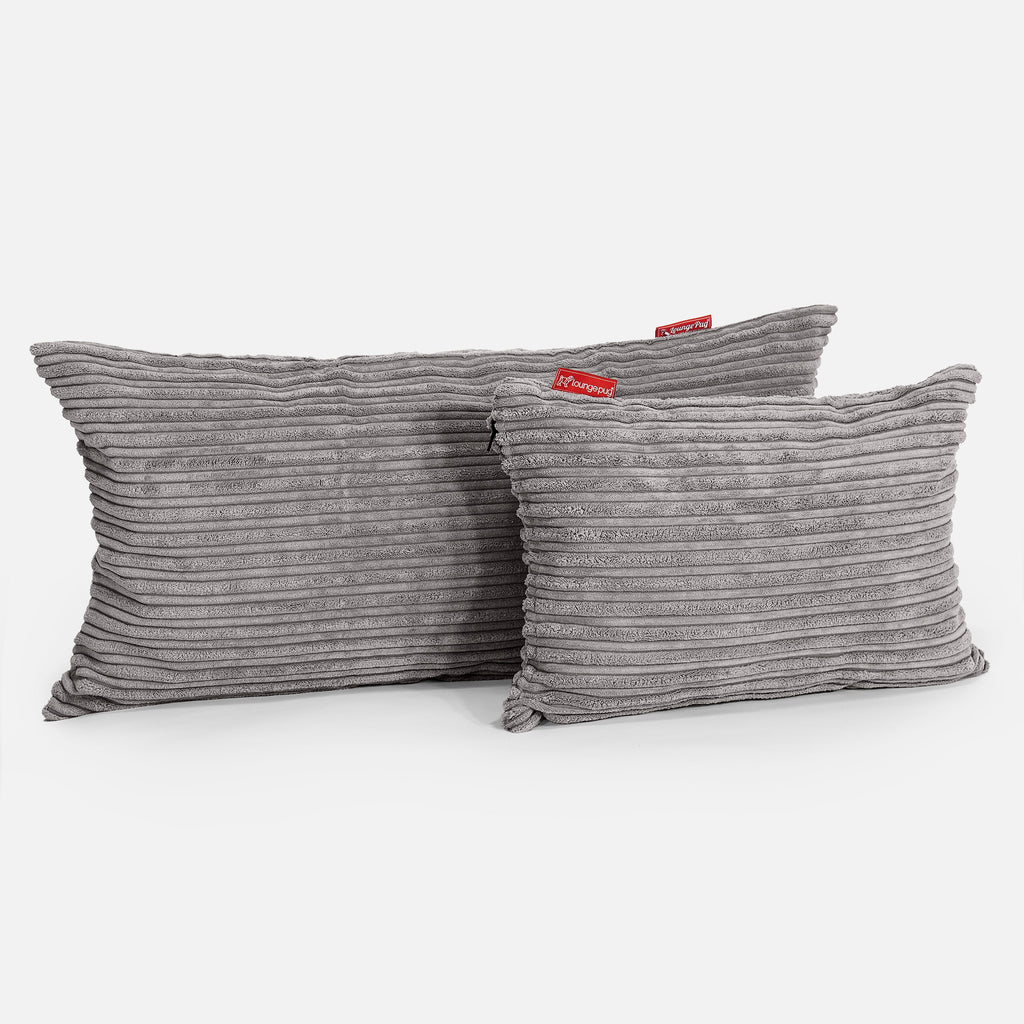 CloudSac 50 Gigantische Kussen met Vezel-latex Vlokvulling 40 x 80cm - Corduroy Graphite Grijs 03