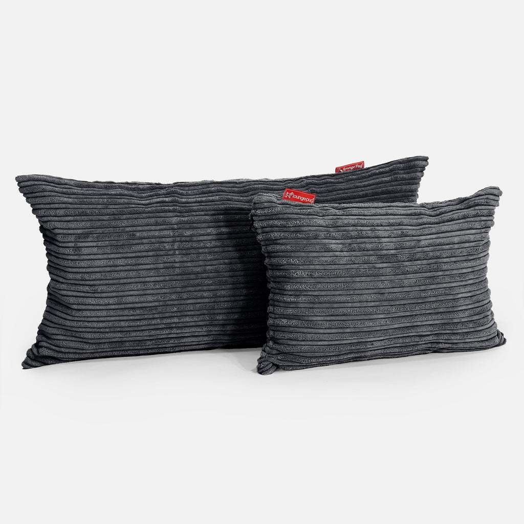 CloudSac 50 Gigantische Kussen met Vezel-latex Vlokvulling 40 x 80cm - Corduroy Zwart 03