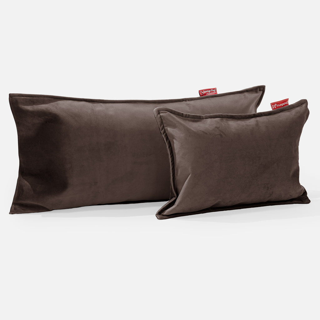 CloudSac 50 Gigantische Kussen met Vezel-latex Vlokvulling 40 x 80cm - Fluweel Espresso 03