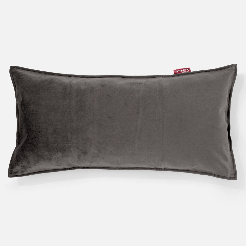 CloudSac 50 Gigantische Kussen met Vezel-latex Vlokvulling 40 x 80cm - Fluweel Graphite Grijs 01