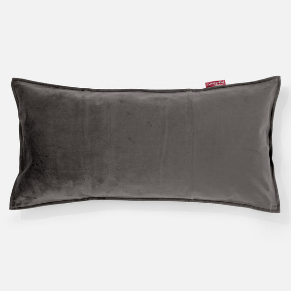 CloudSac 50 Gigantische Kussen met Vezel-latex Vlokvulling 40 x 80cm - Fluweel Graphite Grijs 01