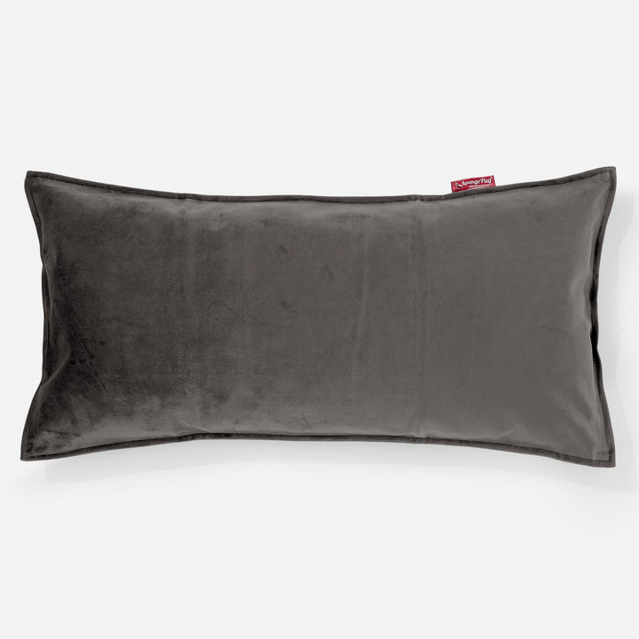 CloudSac 50 Gigantische Kussen met Vezel-latex Vlokvulling 40 x 80cm - Fluweel Graphite Grijs 01