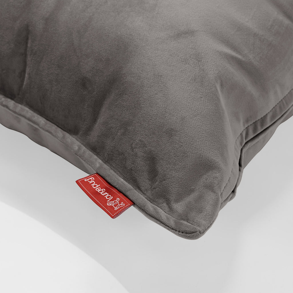 CloudSac 50 Gigantische Kussen met Vezel-latex Vlokvulling 40 x 80cm - Fluweel Graphite Grijs 02