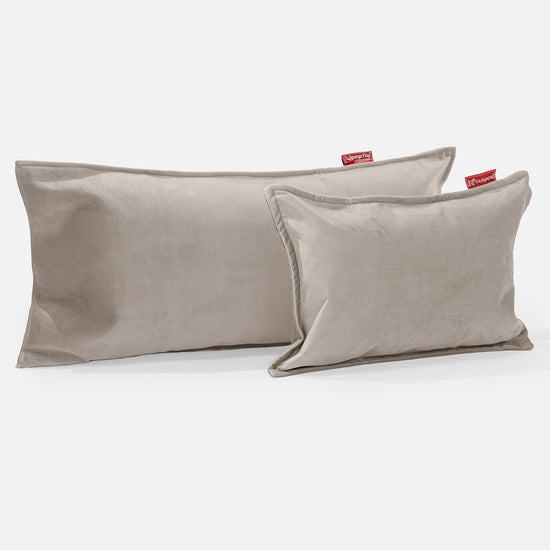 CloudSac 50 Gigantische Kussen met Vezel-latex Vlokvulling 40 x 80cm - Fluweel Mink 03
