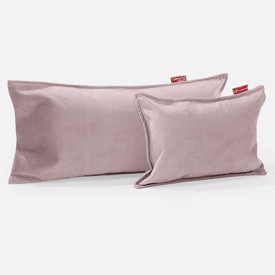 CloudSac 50 Gigantische Kussen met Vezel-latex Vlokvulling 40 x 80cm - Fluweel Roze 03