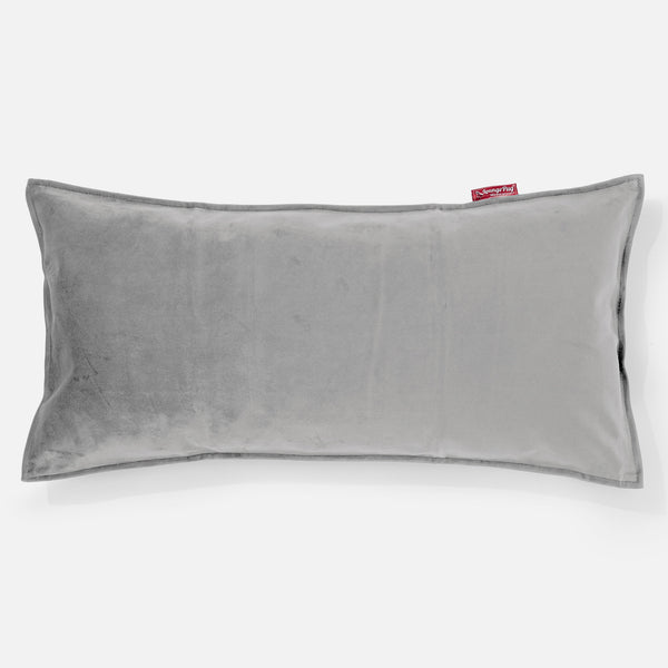 CloudSac 50 Gigantische Kussen met Vezel-latex Vlokvulling 40 x 80cm - Fluweel Zilver 01