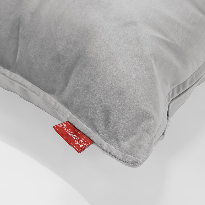 CloudSac 50 Gigantische Kussen met Vezel-latex Vlokvulling 40 x 80cm - Fluweel Zilver 02