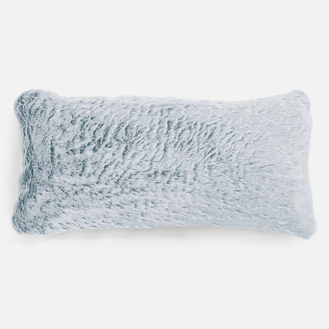 CloudSac 50 Gigantische Kussen met Vezel-latex Vlokvulling 40 x 80cm - Nepkonijnenbont Stoffig Blauw 01