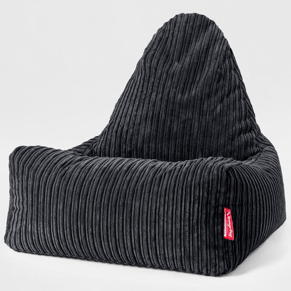 Scandinavische Loungezitzakstoel - Corduroy Zwart 01