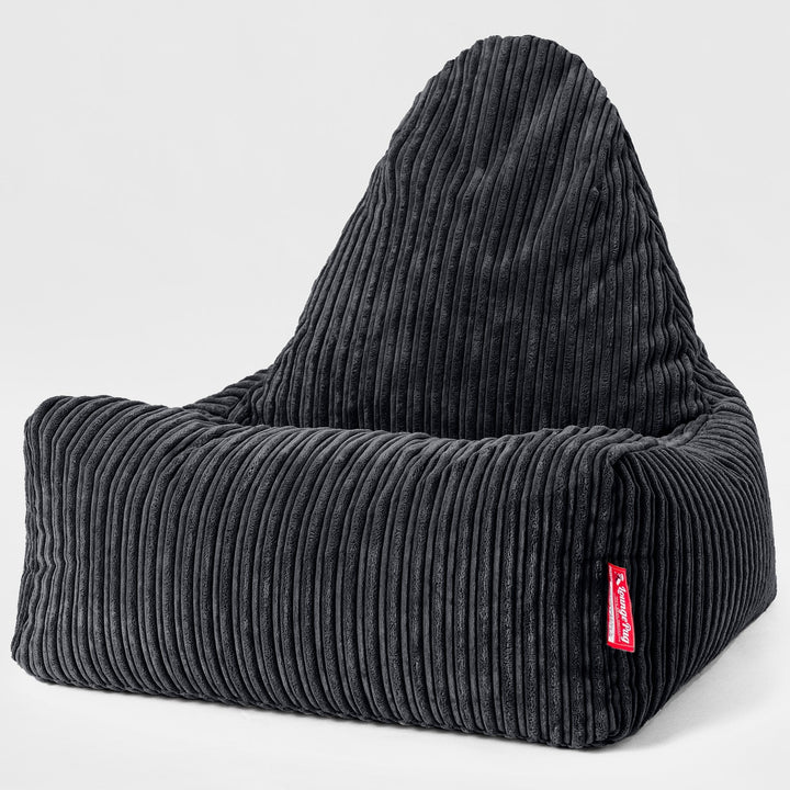 Scandinavische Loungezitzakstoel - Corduroy Zwart 01