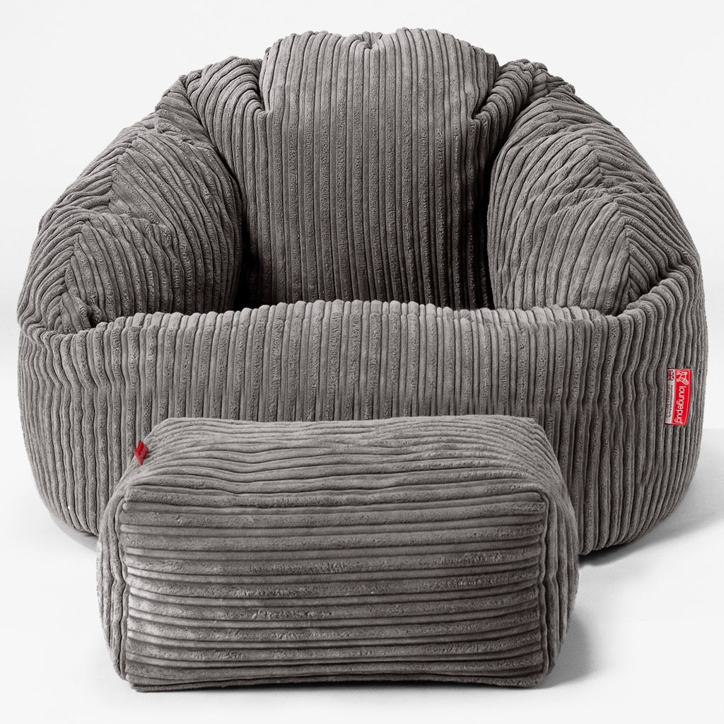 Zitzakstoel Bubble - Corduroy Graphite Grijs 02