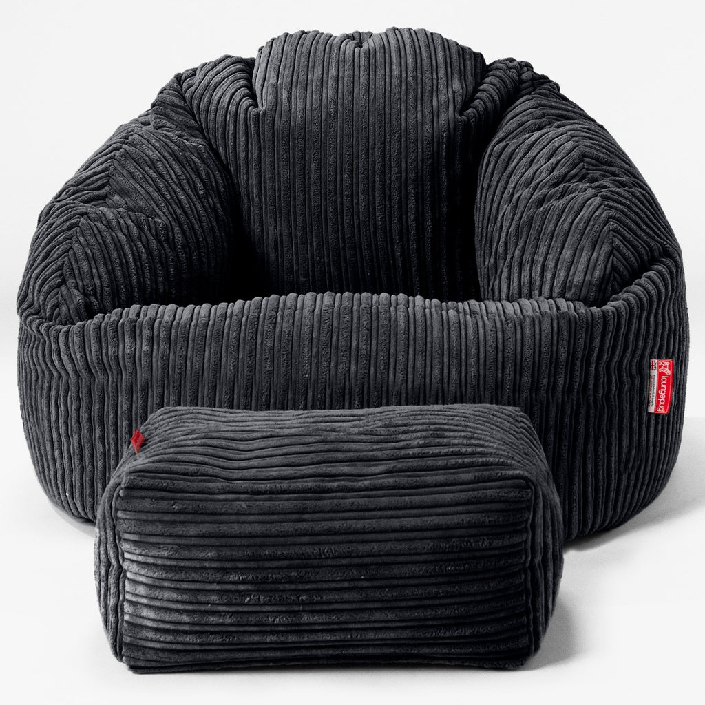 Zitzakstoel Bubble - Corduroy Zwart 02