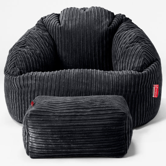 Zitzakstoel Bubble - Corduroy Zwart 02