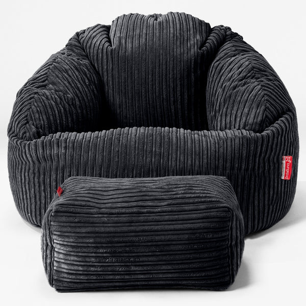 Zitzakstoel Bubble - Corduroy Zwart 01