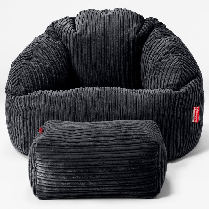 Zitzakstoel Bubble - Corduroy Zwart 02