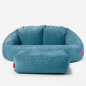 Lounge Pug - Kinderfauteuil Zitzakken - Poef - Corduroy Zilvergrijs– Big Bertha Original NL