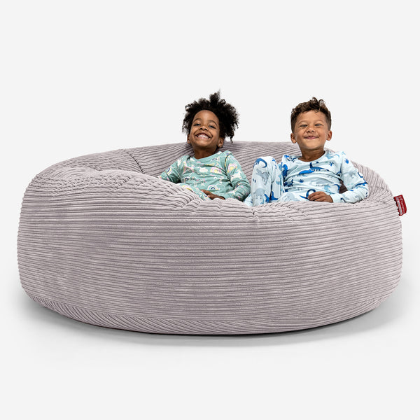 Enorme Kinderzitzak Gezinsformaat 2-14 jaar oud - Corduroy Aluminium Zilver 01